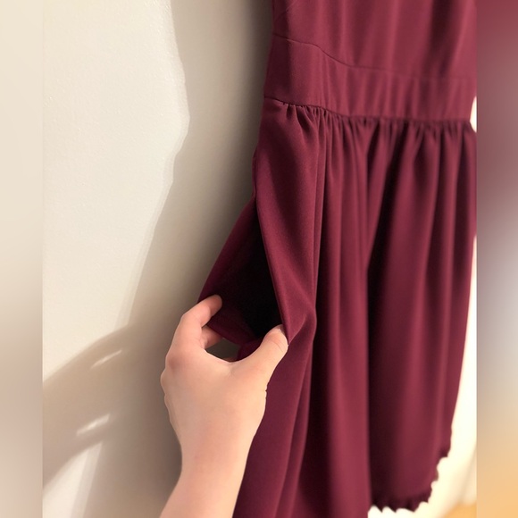 Kate Spade Burgundy Ruffle Dress - Picture 2 of 5